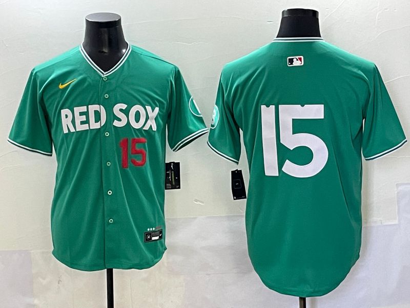 Men 2025 Boston Red Sox #15 No Name Dark Green Joint Name Nike MLB Jersey style 4->boston red sox->MLB Jersey